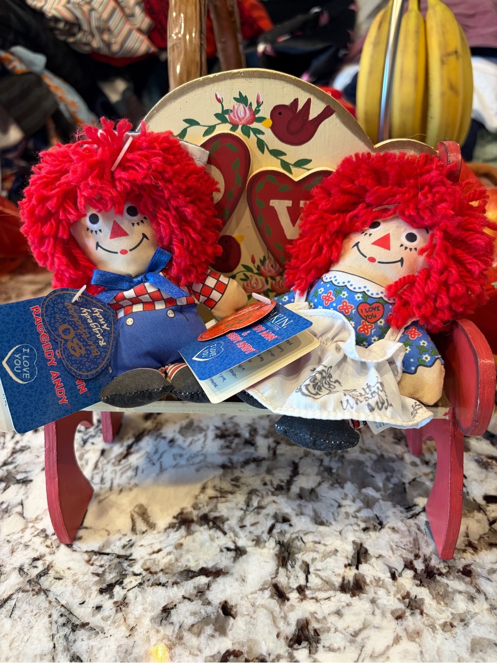 Autographed Raggedy Pair with Blue & White Outfits
